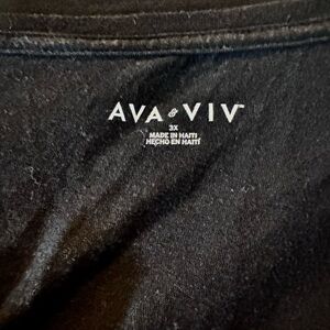 AVA & VIV 3X Black Full Length 100% Cotton T Shirt